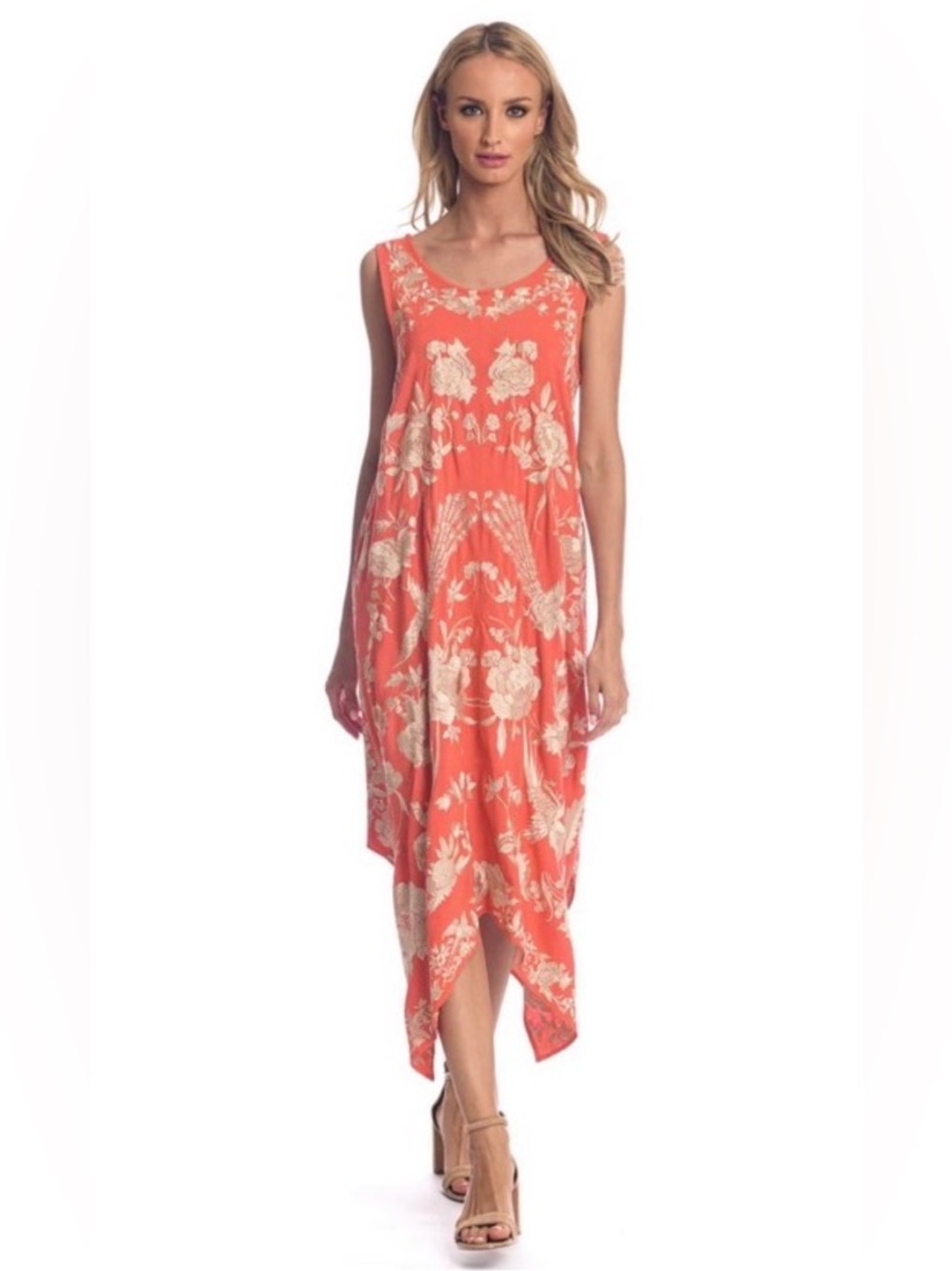 Sundance Tolani Shelley embroidered apricot dress